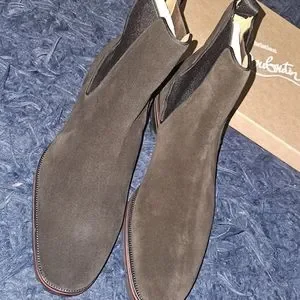 BRAND NEW, Christian Louboutin Chelsea boots,  size US 13 men, black w/red trim Melon Spikes leather Chelsea boots in black - Christian  main image 4